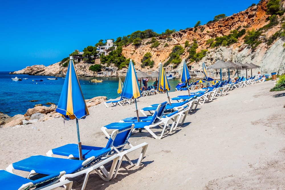 Deck Chairs over Ibiza Beach